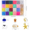 Miniatyrbilde 3 av 5: Oppgraderte leireperler flate Heishi-perler 4285 stk 20 farger 6mm runde leiravstandsperler