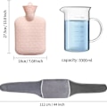 Miniatyrbilde 3 av 5: 3 stk/sett Gummivarmeflaske + Plysjpose + Varmt plysj midjebelte Vinter Midje Hender Varmer For Kvinner Menstruasjon