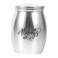Miniatyrbilde 1 av 2: Liten minnesurne for pet hund aske urne rustfritt stål pet urne katt hund aske container Silver 4X3X3CM