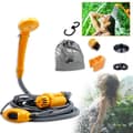 UISEBRT Bärbar Campingdusch - 12V Dränkbar Pump - 2 m Slang och 5 m Strömkabel Gul+Grå