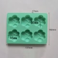 Miniatyrbild 5 av 5: 2 st Flexibla Roliga Silikon Isformar Tassformade 6 Fack Lätt Släpp Isbitar Geléform Kakform Light Green