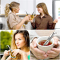 Miniatyrbillede 5 af 5: Te-si i rustfrit stål, 2-pak fintmasket te-si med krog, te-infuser, rustfrit stål til løs te, rose, kaffe, krydderier, te