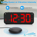 Miniatyrbild 4 av 5: Hög ljudalarmklocka för tunga sovare, dubbel alarmklocka med sängvibrator, för sovrum, 6,5 tum stor display med dimmer