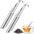 Miniatyrbillede 1 af 5: Te-si i rustfrit stål, 2-pak fintmasket te-si med krog, te-infuser, rustfrit stål til løs te, rose, kaffe, krydderier, te