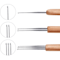 Pikkukuva 3 / 5: 3 kpl Bambu Dreadlock Koukut 0,75 mm Dreadlock Koukut