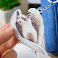 Miniatyrbillede 2 af 5: Hængende Ornament Nøglering Sød Sovende Engel Hundevinge Vedhæng Hundegaven Ca Whippet