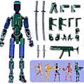 Pikkukuva 1 / 5: T13 Action Figure, Titan 13 Action Figure 3d Titanien Figuuri, 3d Tulostettu Action Figure Nova 13 Action Blue green
