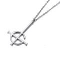 Miniatyrbillede 4 af 5: Silve Cross Ghost Bc Nameless Ghoul Halskæde Pendant Grucifix Papa Emeritus Patch Kvinder Mænd Rustfrit stål smykker -bp