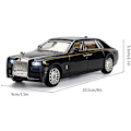 Pikkukuva 5 / 5: 1/24 Mittakaavan Simulaatio Rolls-royce Phantom Automalli Ääni- ja Valotoiminnolla Vedettävä Auto Lelu Koristeeksi Lapsille Ja Aikuisille