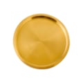 Miniatyrbillede 5 af 5: Rustfri Stål Rund Dobbeltlags Serveringsbakke Bøfplade Rustfri Multifunktionel Bøfplade til Salat Frugt Snack Robust 23cm Golden