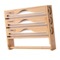 Miniatyrbillede 2 af 5: Wrap Dispenser Bambus Aluminiumfolie og Bagepapir Opbevaring 4 in 1 natural color