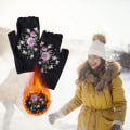Miniatyrbild 2 av 4: Varma stickade fritidshandskar för vintern, stickade halvfingerhandskar i ull
