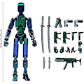 Pikkukuva 5 / 5: T13 Action Figure, Titan 13 Action Figure 3d Titanien Figuuri, 3d Tulostettu Action Figure Nova 13 Action Blue green