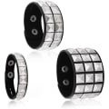 Miniatyrbillede 1 af 5: Sort læder besat punk armbånd 3 styks 80'er retro justerbart nitte armbånd Gotisk punk rock armbånd uden ædelstene.