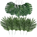 Miniatyrbilde 1 av 5: 24 stk 2 typer tropiske plante palmeblader kunstige palmeblader falske blader blader hawaiisk skilpadde