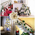 Miniatyrbillede 4 af 5: 12 stk. Kunstige Julestjerner, Glitter Juleblomster til Bryllupsfest Juledekorationer (guld)