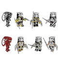 Miniatyrbillede 1 af 5: 8-pak Predator Series Alien Minifigurer Samlet Byggeklodser Legetøj Dukke Byggeklodser Legetøj