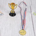Miniatyrbild 4 av 4: 15 Set Mini Trophy Student Sports Award Trofémedalj med band Barnleksaker för Game School Kindergarten (trofé, medalj var 15)
