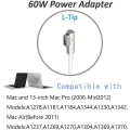 Miniatyrbilde 2 av 5: 60W Mac Book Pro Lader - Erstatning 60W L-tip Mac Lader Gammel Mac Book Lader, Universell Strømadapter L-type Kompatibel Med Mac Book Pro 13 Tommer
