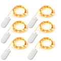 6-pakning LED-lys - 2m 20 LED-lamper batteridrevne vanntette kobbertrådlamper for bryllup