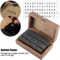 Miniatyrbillede 5 af 5: 70 stk Brev nummer stempler træ alfabet stempler Vintage brev gummi stempler stempler med træ æske
