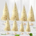 Miniatyrbild 4 av 5: 8 st Skrivbordsminiatyrer Tall Mini Konstgjord Julgran för Julfest Beige