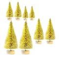 Miniatyrbilde 1 av 5: 8 stk. Miniatyr Furu Trær for Skrivebord, Mini Kunstig Juletre for Julefest Yellow