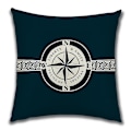Miniatyrbild 4 av 5: Färgglada Ocean Series Segelbåt Ankare Design Kuddar Linne Bomulls Case Mjukt sängkläder Cover för soffa 45 X 45 Cm5st-blå (exklusive pillo