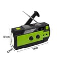 Solcellsdriven radio - bärbar vevradio - dynamoradio med LED-läge