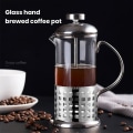 Miniatyrbilde 3 av 5: 350ML Kaffetrakter Filterpresse Anti-skåld Håndtak Hjem Kjøkken Bruk Bærbar 304 Rustfritt Stål Kaffekanne