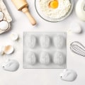 Miniatyrbild 4 av 5: Kaksform 6 Fack Påskhare Form Silikonform Non-stick Återanvändbar Flexibel Bakform för Hem Kök Bageri