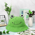 Pikkukuva 4 / 5: Plush-sammakkohattu - Vihreä Pakattava Bucket-hattu Syksyyn Ja Talveen