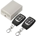 Pikkukuva 3 / 5: 433 MHz langaton DC 12 V 4-kanavainen kauko-ohjain pitkän matkan RF-relekytkin 2 lähetintä + 1 vastaanotin autotallin ovelle/porttihälyttimelle