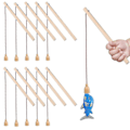 Miniatyrbillede 1 af 2: 12 stk Træmagnetiske Fiskestokke Træfiskestokke Til Børnehave Småbørn Børn-QH
