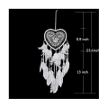 Miniatyrbilde 2 av 5: Hjerte Boho Drømmefanger, Med LED Lys Hjerteformet Drømmefanger Anheng Boho Stil Dekor For Jentegaver