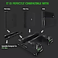 Miniatyrbilde 2 av 3: PS4 Stativ Kjølevifte For PS4 Slim/PS4 Pro/Playstation 4, PS4 Pro Stativ Vertikalt Stativ Kjøler Med Dobbel Kontroller Ladestasjon & 16 Spillagring, PS4