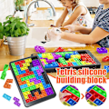 Miniatyrbillede 1 af 5: 2 i 1 Push Pop It Bubble Jigsaw Pusle Småbarn Tetris Byggeklods Brætspil Børn Angst Relief Fidget Sanselegetøj Gave