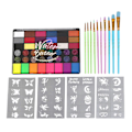Miniatyrbilde 1 av 5: 42 Farger Ansiktsmalingsett for Barn Halloweenfest Makeup Palette Kroppsmalingsett for Cosplay Klovn Bursdag Show Qinghai