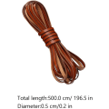 Miniatyrbilde 2 av 5: 1 rull 5 mm kuskinn skinnstreng flat lær perlesnor Lær strengsnor tau Smykker å lage rekvisita til gjør-det-selv-håndverk Flettet armbånd Halskjede