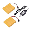 Miniatyrbillede 1 af 4: 2 stk. 4,8V 700mAh Ni-Cd AA Batteripakke Genopladelig SM-2P Stik til RC Bil Legetøj DZ U