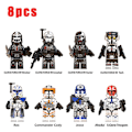 Miniatyrbild 1 av 5: 8 st Star Wars Rex Jesse Clone Force 99 Wrecker Hunter Minifigur Monterade Mini Byggkloss Actionfigurer Leksak Barn Present