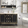 Pikkukuva 2 / 5: Teollinen putkimainen wc-paperiteline - Vintage-rautateline wc-paperille ruuveilla, maalaismainen kestävä pyyheteline kylpyhuoneeseen, makuuhuoneeseen, keittiöön, kotiin