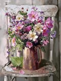 (30 × 40 cm, Blomma I) DIY Diamantmålning, Blommor 5d Diamant P