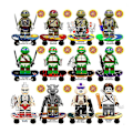 Pikkukuva 1 / 5: Otwoo 12kpl Teini-ikäiset Mutanttininjakilpikonnat -sarjan hahmot Raphael Leonardo Michaelangelo Donatello Minifiguuri Koottava Mini Rakennuspalikka Toimintahahmo