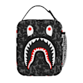Miniatyrbillede 1 af 5: Hip Hop Camouflage Bape Shark Madpak Madkasse Multifunktionel Genanvendelig Let Madpakke Tote Box til Piger Drenge Teenagere Voksne Gaver-w33