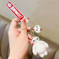 Miniatyrbilde 4 av 5: Big Hero nøkkelringer tegneserie Baymax dukke anheng nøkkelring for gutter jenter figur