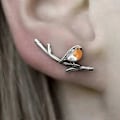 Miniatyrbilde 3 av 5: Robin Øredobber - Sølv ørestikker - Åndedyr - Fugleøredobber Orange