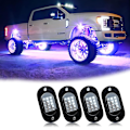 Miniatyrbillede 1 af 5: RGB LED Rock Light Kits Bil Neon Underglow Lys Vandtæt Undervogns Bil Chassis Lys Til Bil Lastbil ATV SUV (1 sæt, Sort+ Hvid)