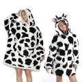 Miniatyrbilde 1 av 4: Vinter Sherpa-teppe Plysjfleece Familiematchende hettegenser jentegenser Avocado-hjemmetøy cow KidSize