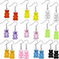 Miniatyrbilde 1 av 4: 10 par Gummy Candy Bear øredobber Resin Bear Drop Fargerik tegneserie Dangle Drop For kvinner